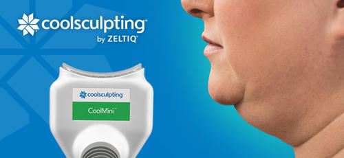 Image of CoolSculpting CoolMini attachment for double chin fat reduction. Image of CoolSculpting CoolMini attachment for double chin fat reduction.